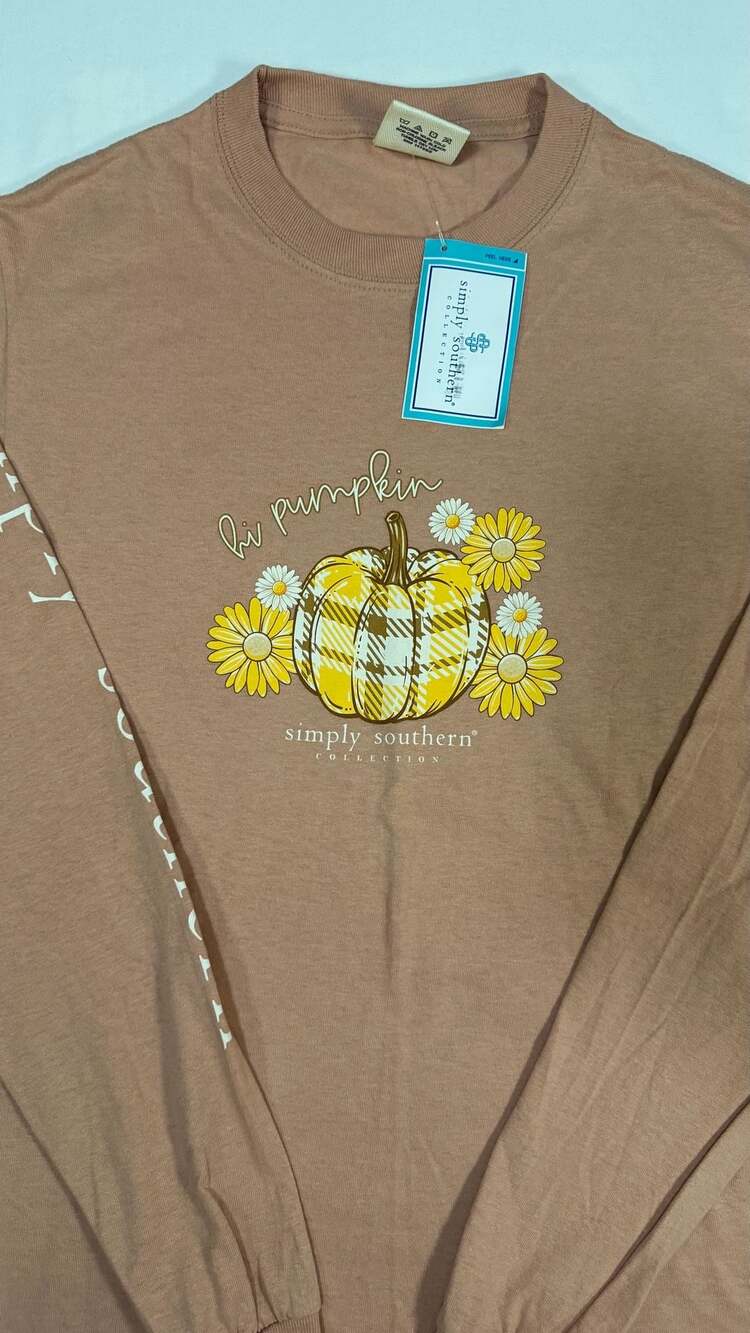 Simply Southern fall Pumpkin Patch Truck Size Small Long Sleeve - Picture 3 of 5